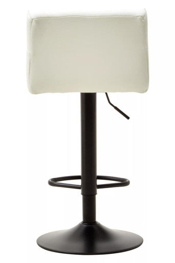 Baina White Leather Bar Stool