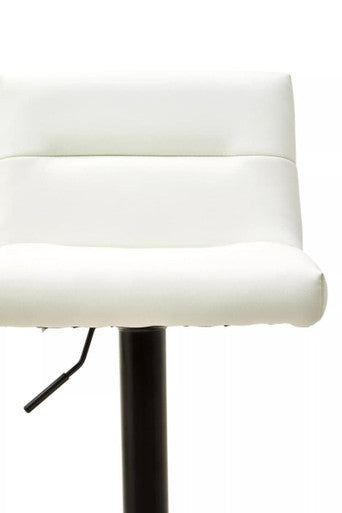 Baina White Leather Bar Stool