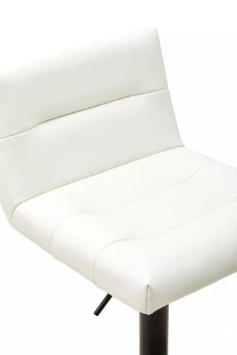 Baina White Leather Bar Stool