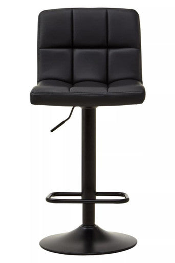 Baina Black Leather Bar Chair