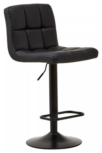 Baina Black Leather Bar Chair