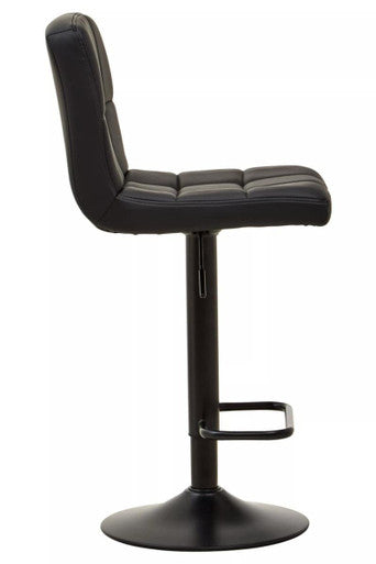 Baina Black Leather Bar Chair