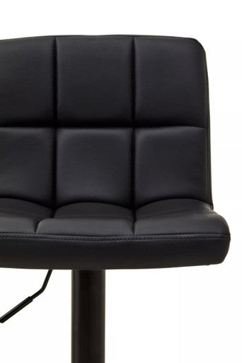Baina Black Leather Bar Chair