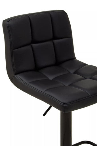 Baina Black Leather Bar Chair