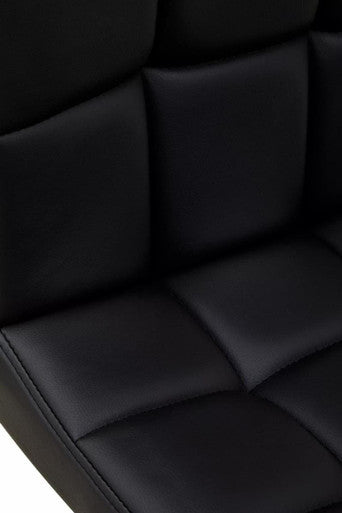 Baina Black Leather Bar Chair