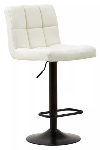 Baina White Leather Bar Chair