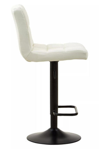 Baina White Leather Bar Chair