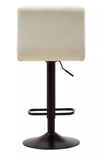 Baina White Leather Bar Chair