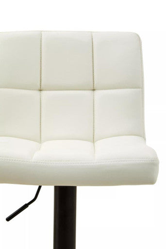 Baina White Leather Bar Chair