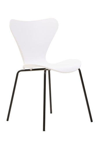 Laila White Seat & Black Legs Dining Chair