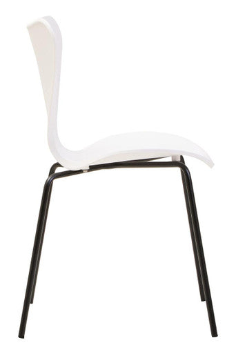 Laila White Seat & Black Legs Dining Chair