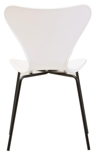 Laila White Seat & Black Legs Dining Chair