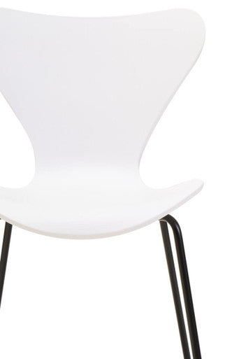 Laila White Seat & Black Legs Dining Chair