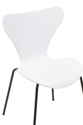 Laila White Seat & Black Legs Dining Chair