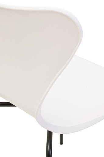 Laila White Seat & Black Legs Dining Chair