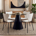 Laila White Seat & Black Legs Dining Chair