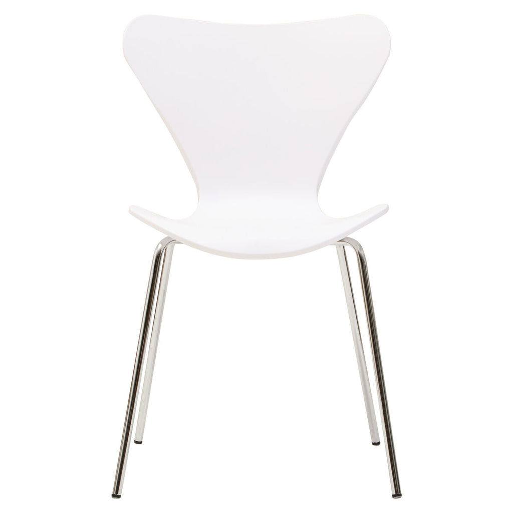 Laila White Seat & Silver Chrome Legs Dining Chair