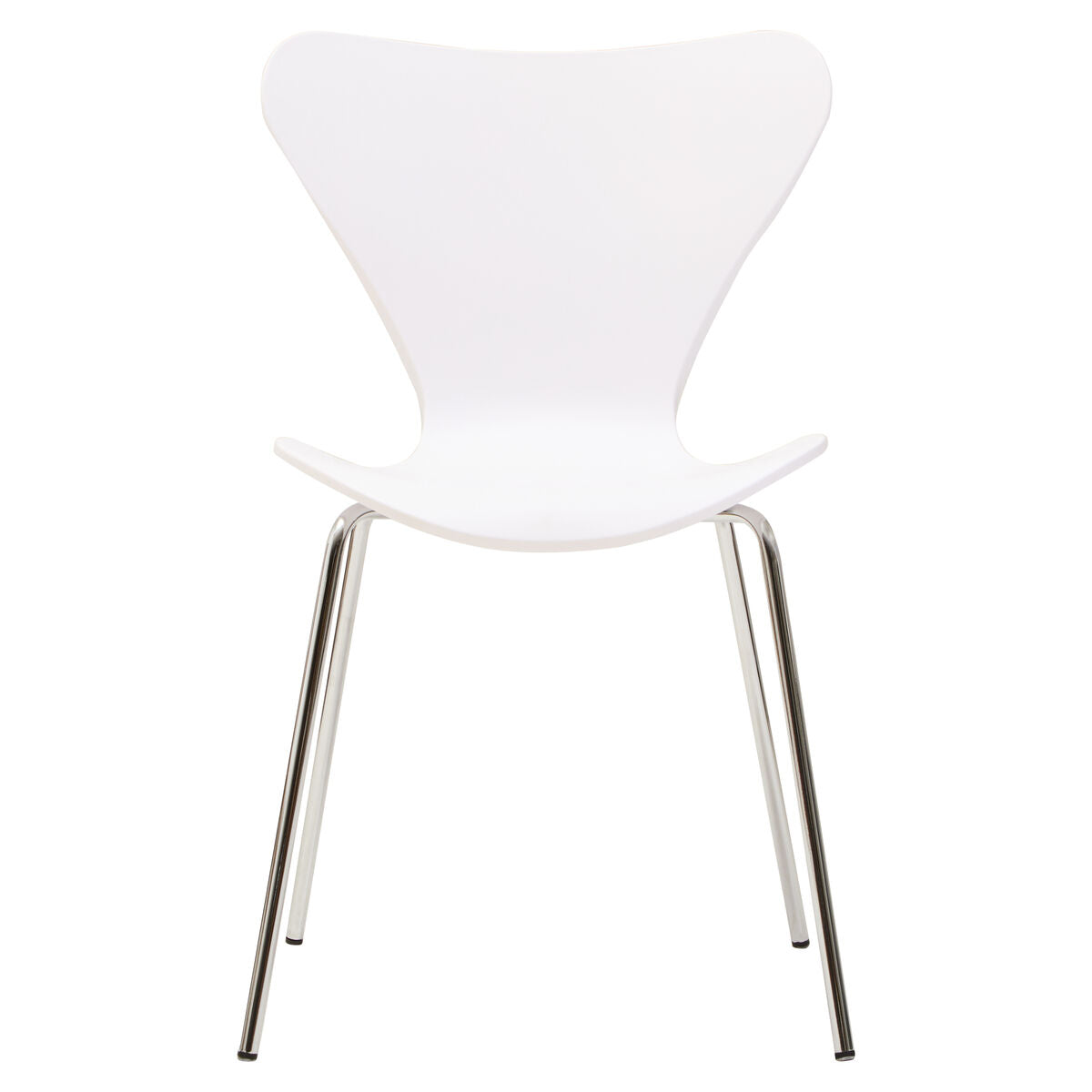 Laila White Seat & Silver Chrome Legs Dining Chair