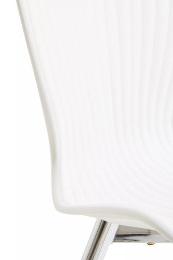 Laila White Seat & Silver Chrome Legs Dining Chair