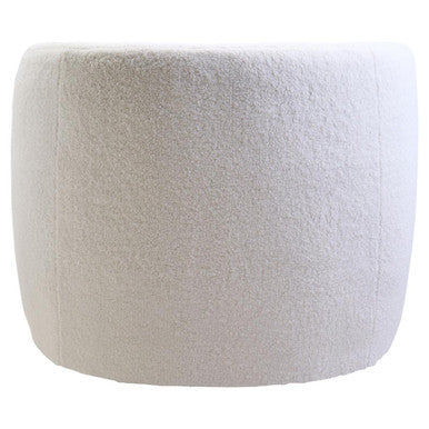 Montreal Ivory Boucle Curved Lounge Chair With Swivel Base