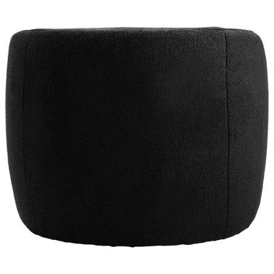Montreal Black Boucle Curved Lounge Chair With Swivel Base