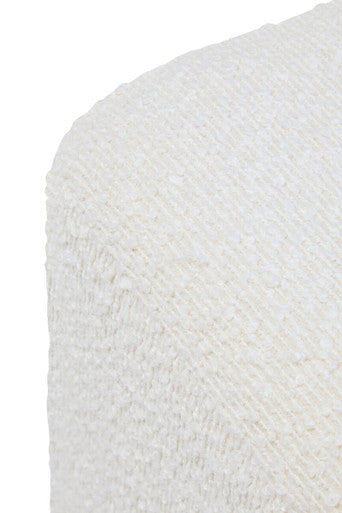 Mota Burl Wood & Cream Boucle Square Stool