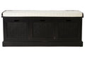 Heritage Black Three Drawer Storage Bench With Cushion