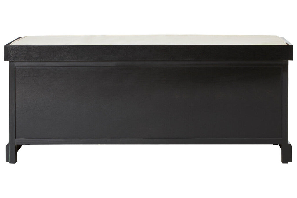 Heritage Black Three Drawer Storage Bench With Cushion