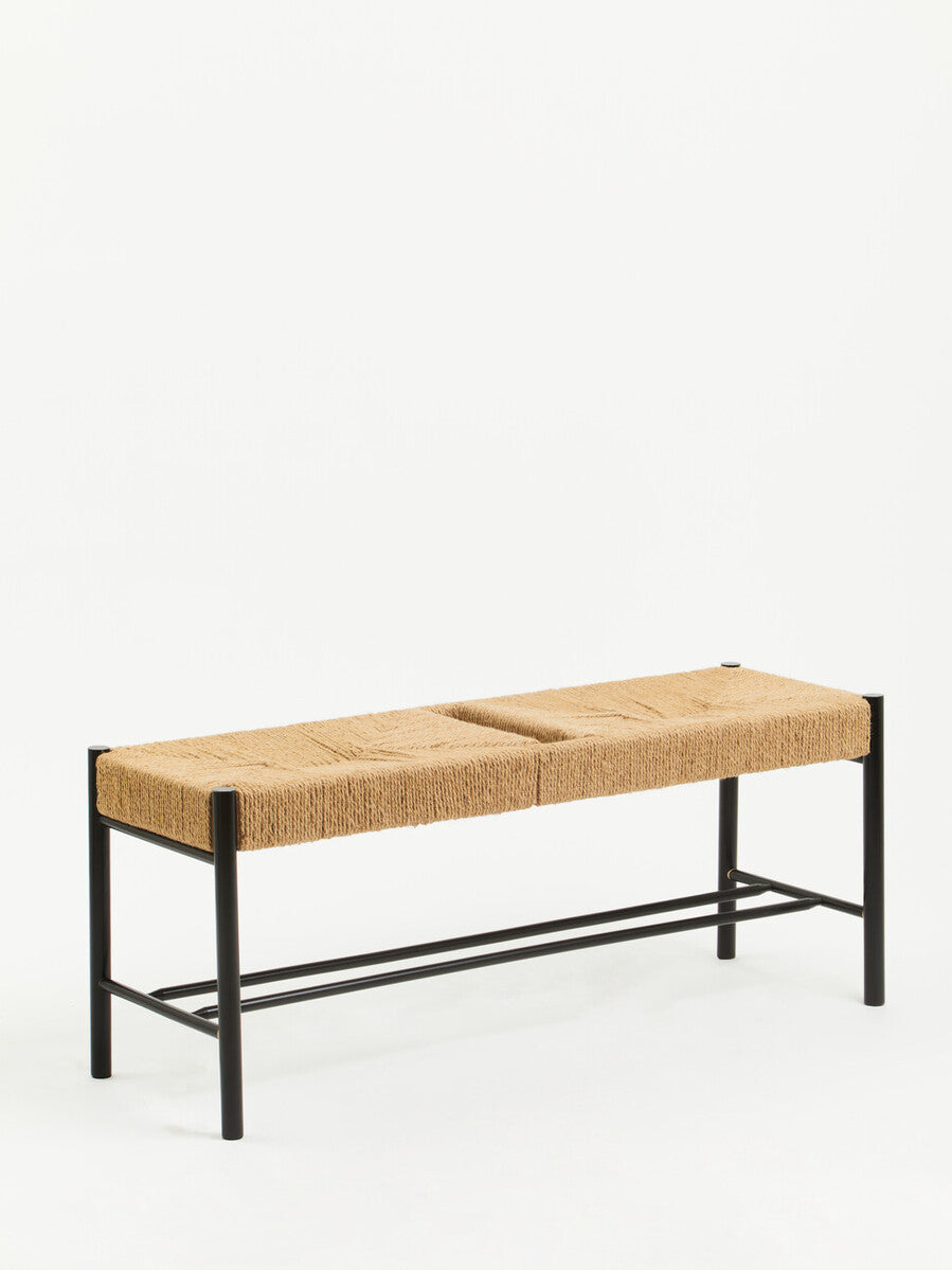 Bandar Natural Rope & Black Wood Large Bench