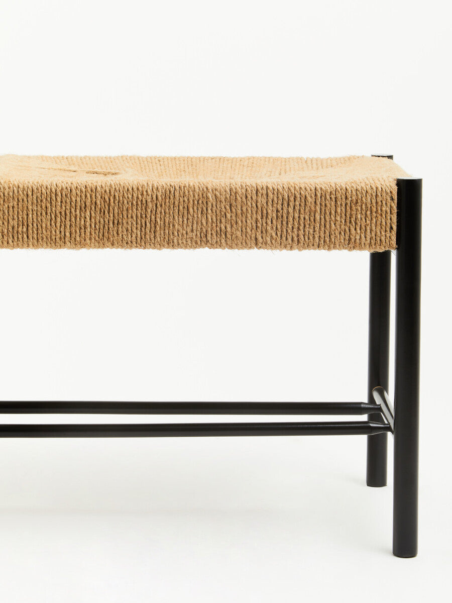 Bandar Natural Rope & Black Wood Large Bench