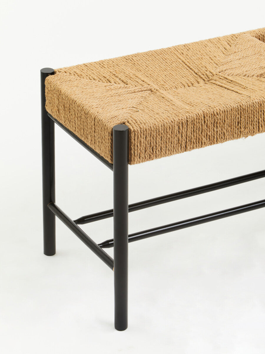 Bandar Natural Rope & Black Wood Large Bench
