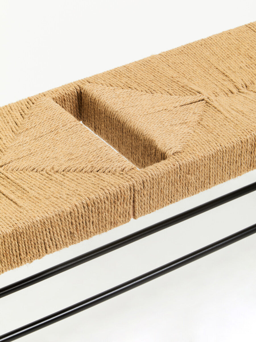 Bandar Natural Rope & Black Wood Large Bench