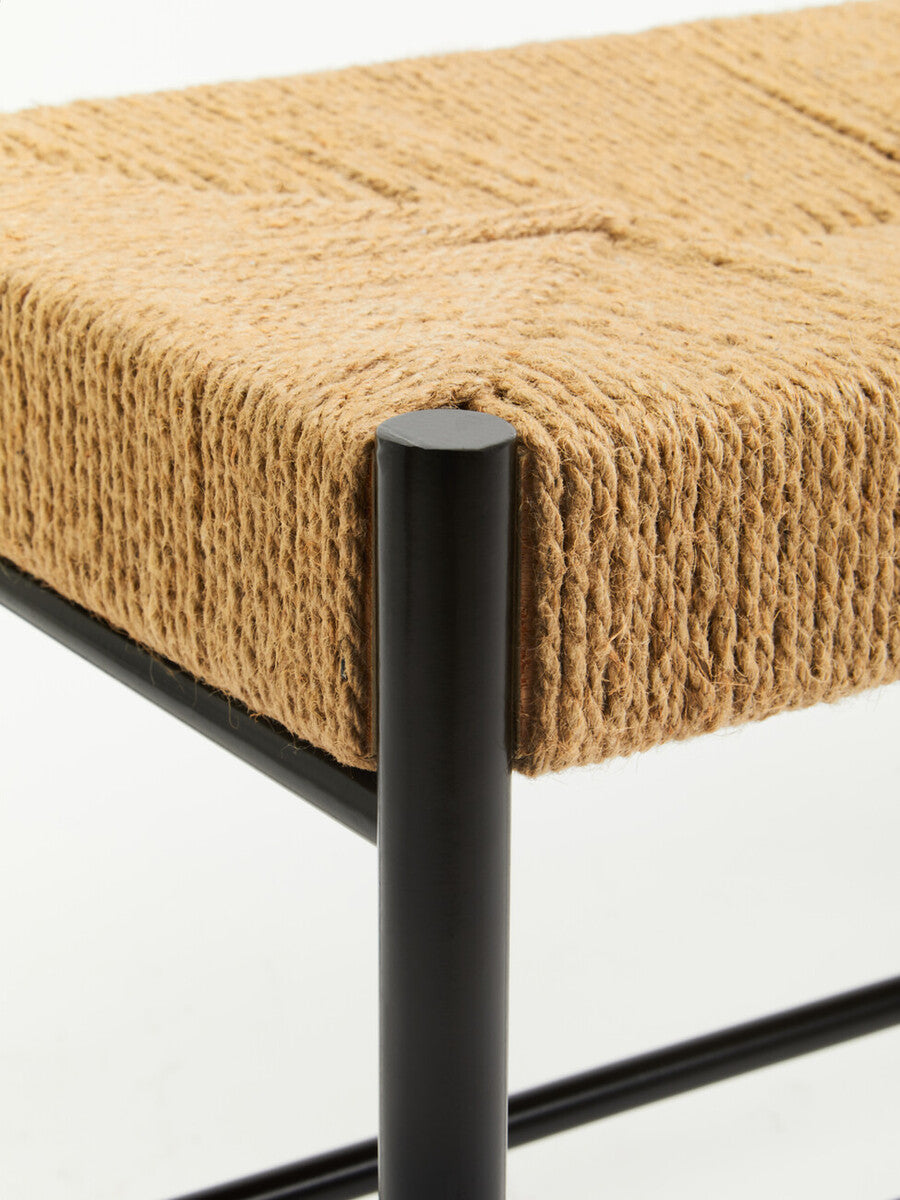 Bandar Natural Rope & Black Wood Large Bench