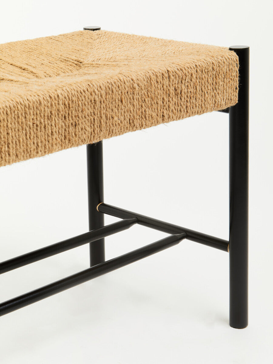 Bandar Natural Rope & Black Wood Large Bench