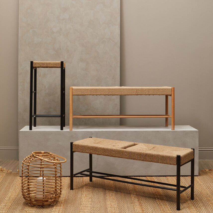 Bandar Natural Rope & Black Wood Large Bench