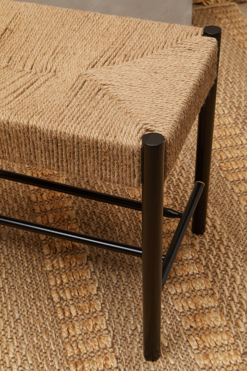 Bandar Natural Rope & Black Wood Large Bench