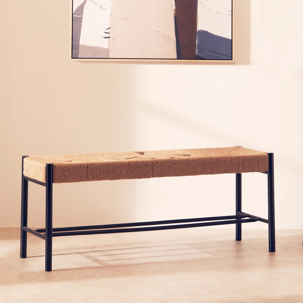 Bandar Natural Rope & Black Wood Large Bench