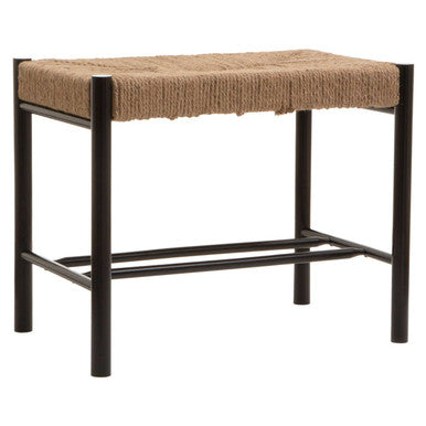 Bandar Natural Rope & Black Wood Small Bench