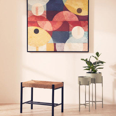 Bandar Natural Rope & Black Wood Small Bench