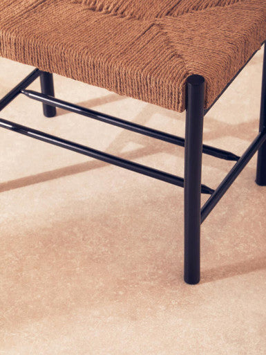 Bandar Natural Rope & Black Wood Small Bench