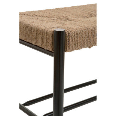 Bandar Natural Rope & Black Wood Small Bench