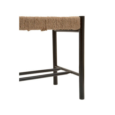 Bandar Natural Rope & Black Wood Small Bench