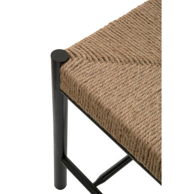 Bandar Natural Rope & Black Wood Small Bench