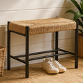 Bandar Natural Rope & Black Wood Small Bench