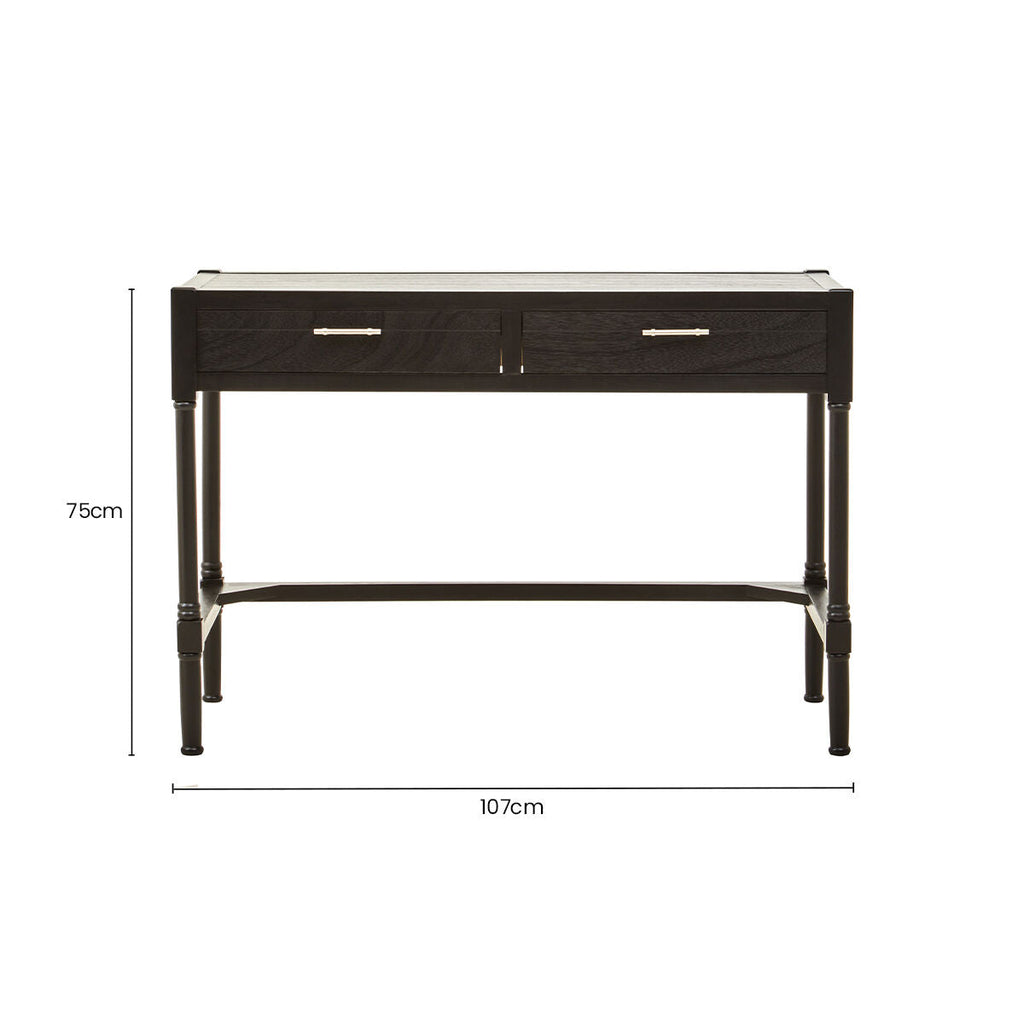 Heritage Two Drawer Black Desk
