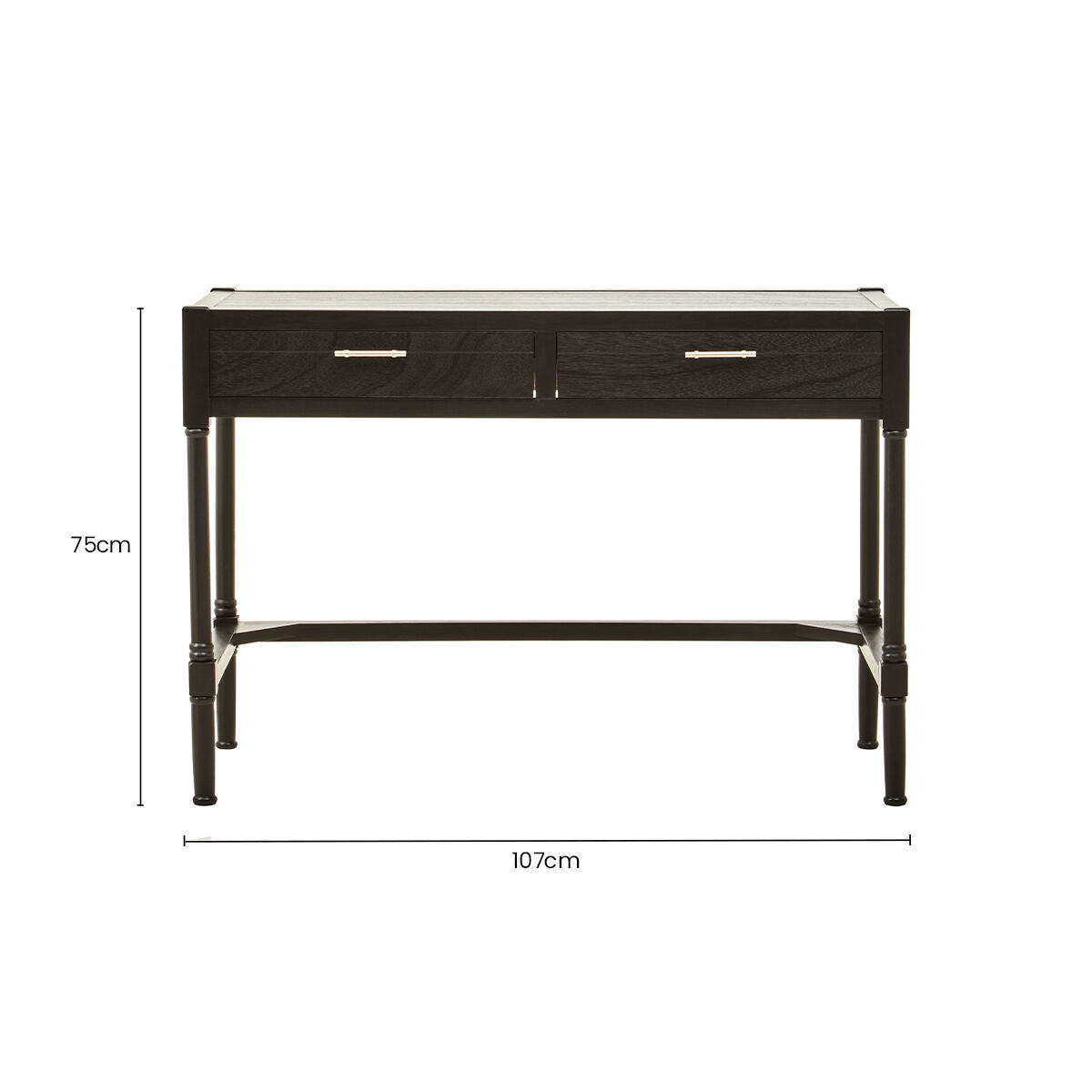 Heritage Two Drawer Black Desk