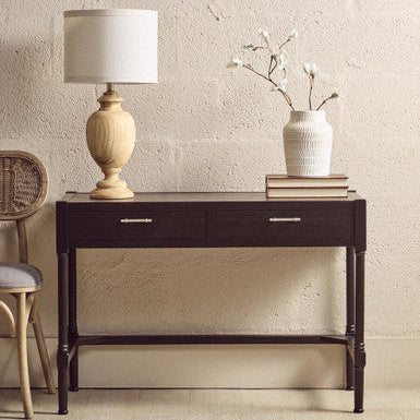 Heritage Two Drawer Black Desk