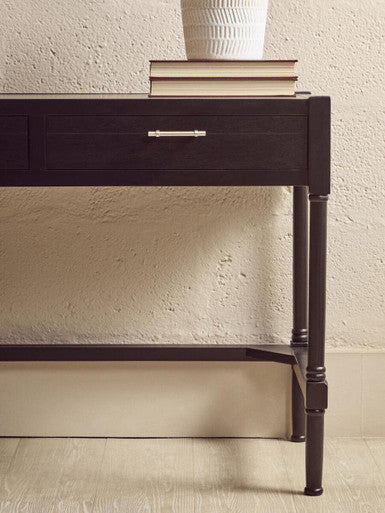 Heritage Two Drawer Black Desk