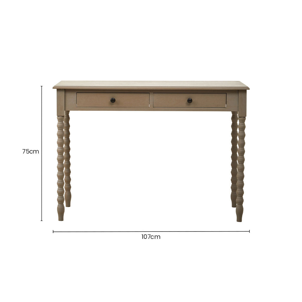 Heritage Two Drawer Desk With Natural Wash