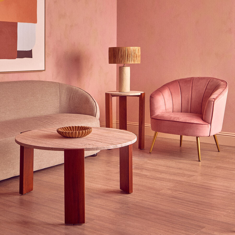 Yolanda Pink Velvet Chair